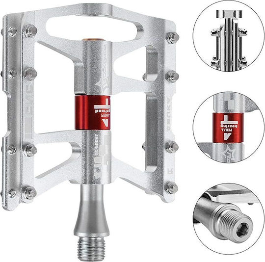 Rockbros Bicycle Pedals Flat Silver