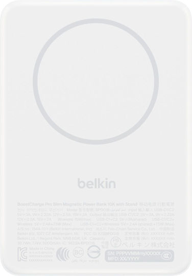 Belkin BoostCharge Slim Qi2 Power Bank 10000mAh 30W mit 2 USB-C Ausgangsanschlüsse Weiß