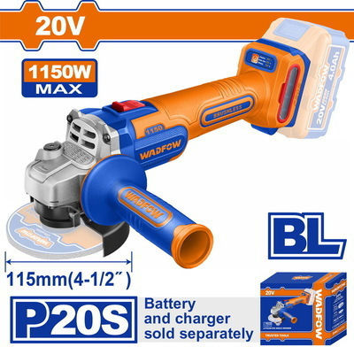Wadfow WLAPB520 Grinder 115mm Battery Brushless 20V Solo