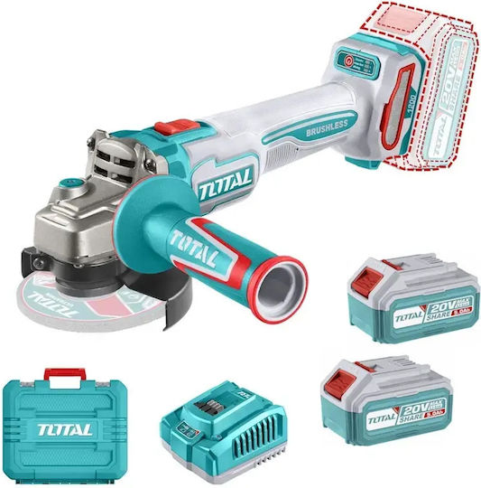 Total TAGLI2120272E Τροχός 125mm Μπαταρίας Brushless με Ρύθμιση Στροφών 2x5Ah