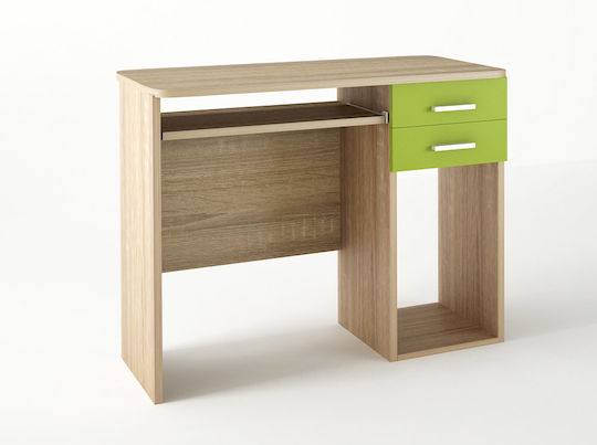 No 8 Детско бюро от меламин Oak-Light Green 100x55x80см