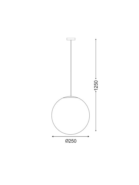 Aca Outdoor Hanging Ceiling Light E27 in White Color AC.18250KOP