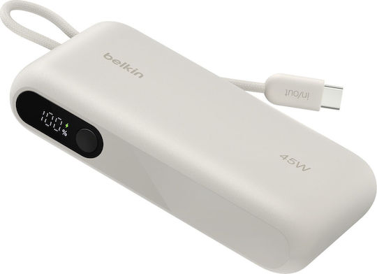 Belkin UltraCharge Power Bank 10000mAh 45W mit USB-A Ausgangsanschlüsse und USB-C Ausgangsanschlüsse Beiges