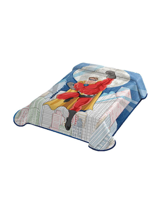 Belpla Decke Kinderdecken Samt Blau 160x220cm