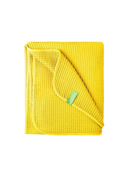 Benetton Κουβέρτα Πικέ Κίτρινη 140x190εκ.