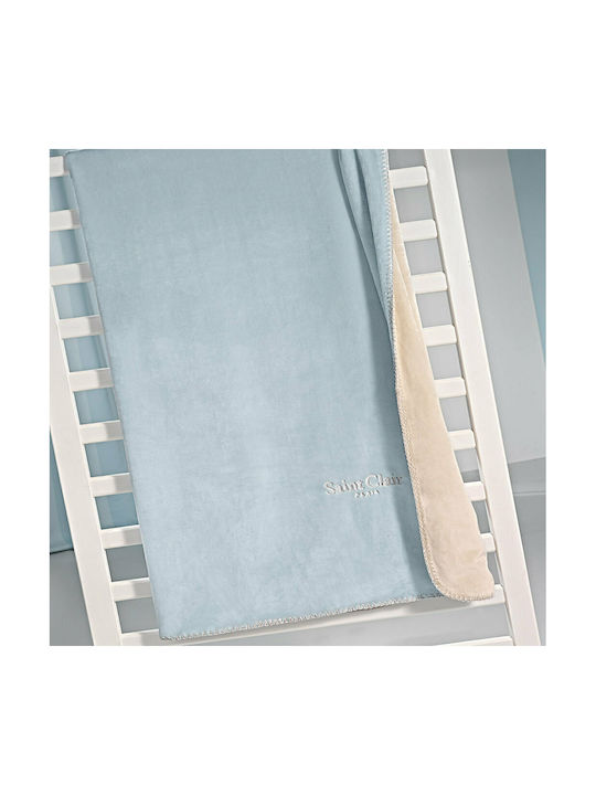 Saint Clair Κουβέρτα Fleece Tresor Γαλάζια 160x220εκ.