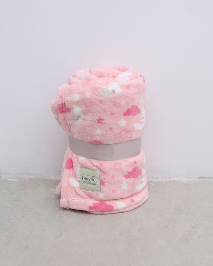 Pennie Pennie Kinderdecke Samt Halbmond Rosa 152x245cm