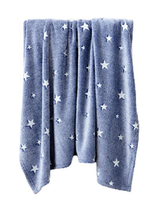 Kocoon Κουβέρτα Fleece Glow Star Φωσφορίζουσα Μπλε 150x220εκ.