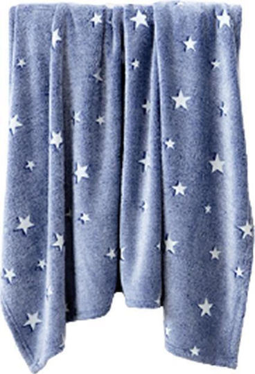 Kocoon Fleece Blanket Glow Star Fluorescent Blue 150x220cm