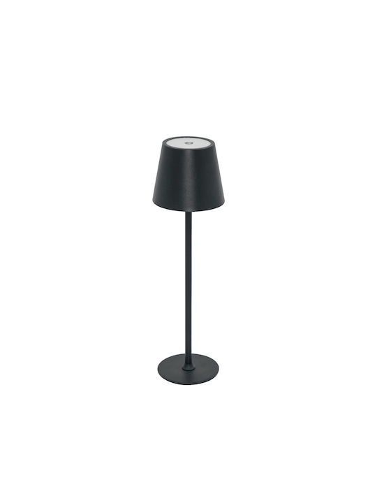 Adeleq Metal Lampă de masă LED cu Abajur Negru și Bază