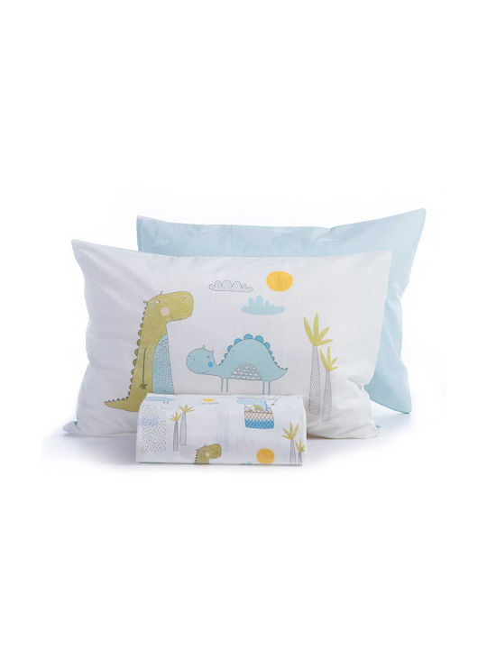 Nef-Nef Homeware Dino Dragon Time Set Kids Duvet Cover Single with Pillowcase Cotton Dino Dragon Time 160x240cm