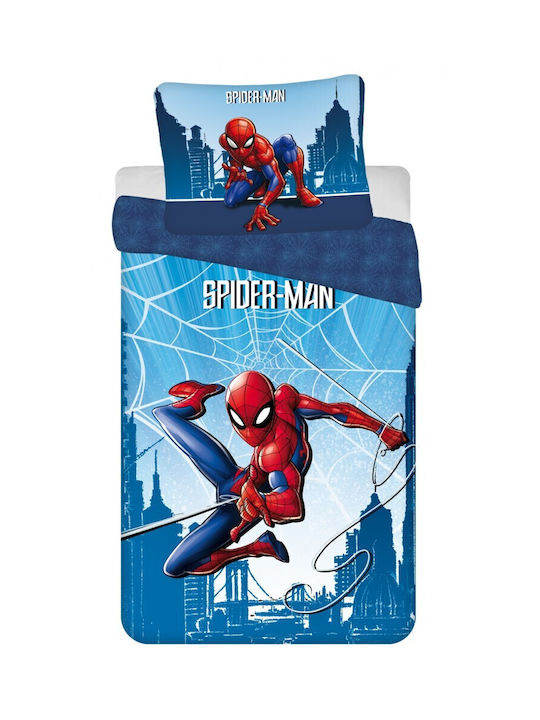 Spiderman Комплект Детска Завивка Еднолицева Синя
