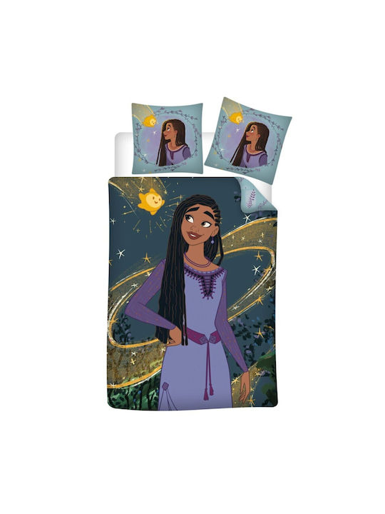 Disney Disney Wish Serenity Conținut set Husă de pilotă pentru copii Single cu față de pernă Multicolor 140x200cm