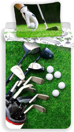 Golf Set Kids Duvet Cover Single Green