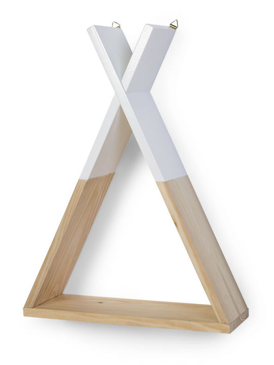 Childhome Kids Shelf Tipi Wall Mount Beige 32x12x47cm
