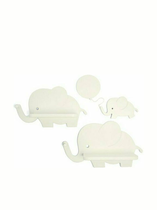 Παιδικό Ράφι Elephant Τοίχου Μπεζ 49.4x7x28.3εκ.