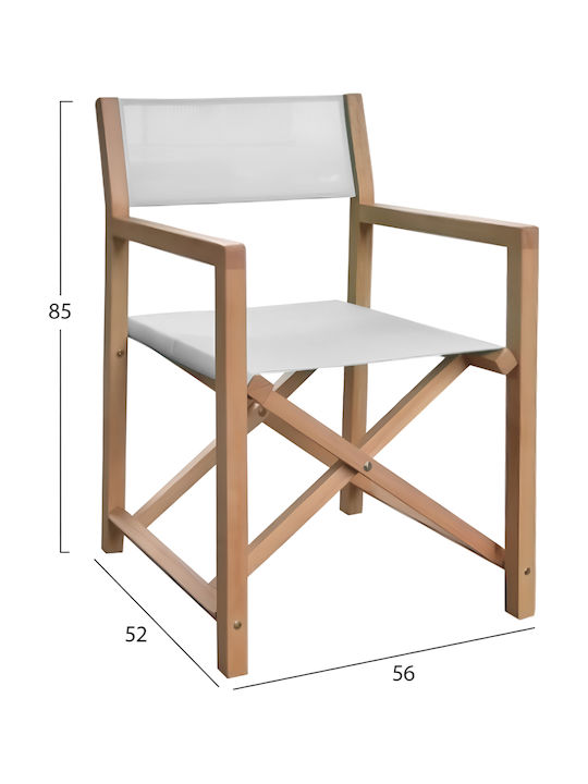 Дървен Режисьорски Стол Textilene Натурален 2бр. 56x52x85см