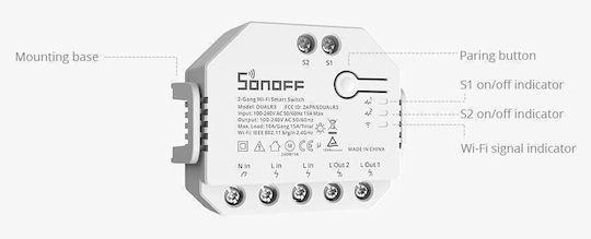Sonoff Smart Switch 2 Channels Wi-Fi 15A