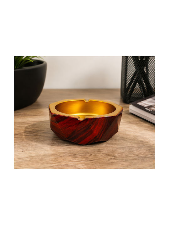 Aschenbecher Rotes Gold Keramik Marmorierte Optik Gute Qualität 12x5cm