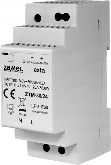 Sursă De Alimentare Montată Pe Șină Th-35 Din 30w 24v Dc Tip Ztm-30/24 Ext10000282
