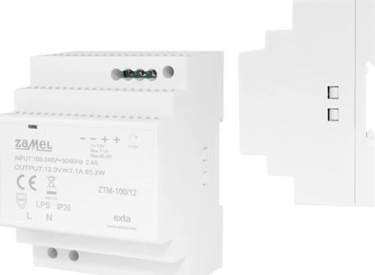 Th-35 Rail Mounted Switching Power Supply Din 100w 12v Dc Type Ztm-100/12 Ext10000285