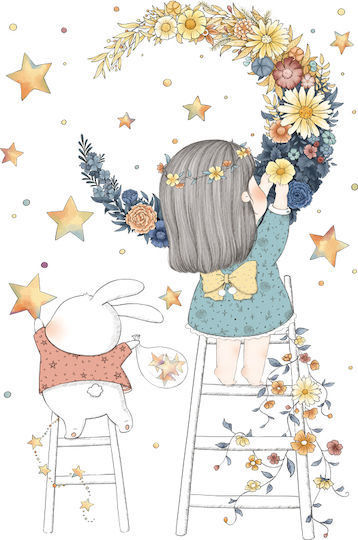Babyloon Детска стикерна за стена Стена Cute Girl And Bunny