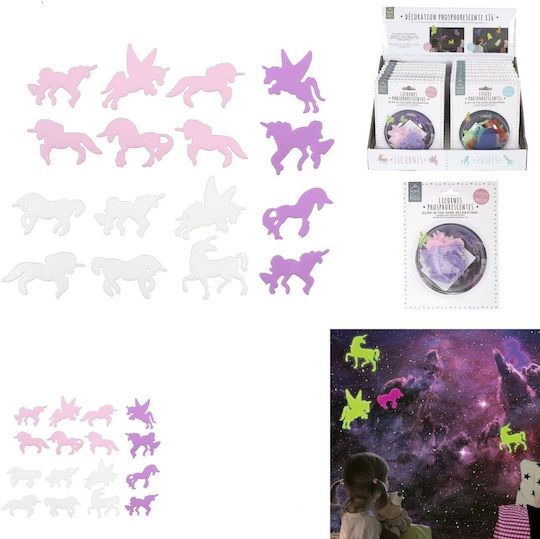 The Home Deco Factory Kids Glow-in-the-Dark Wall Sticker Children's Unicorn 16pcs