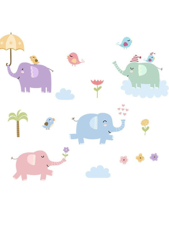 Babyloon Детска стикерна за стена Стена Colourful Elephants