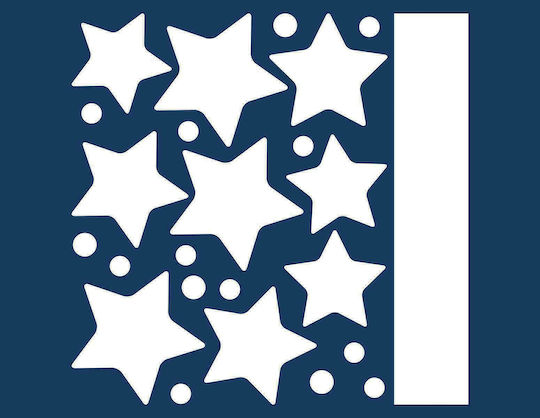 Ango Kids Vinyl Glow-in-the-Dark Wall Sticker Hanging Stars M 64pcs