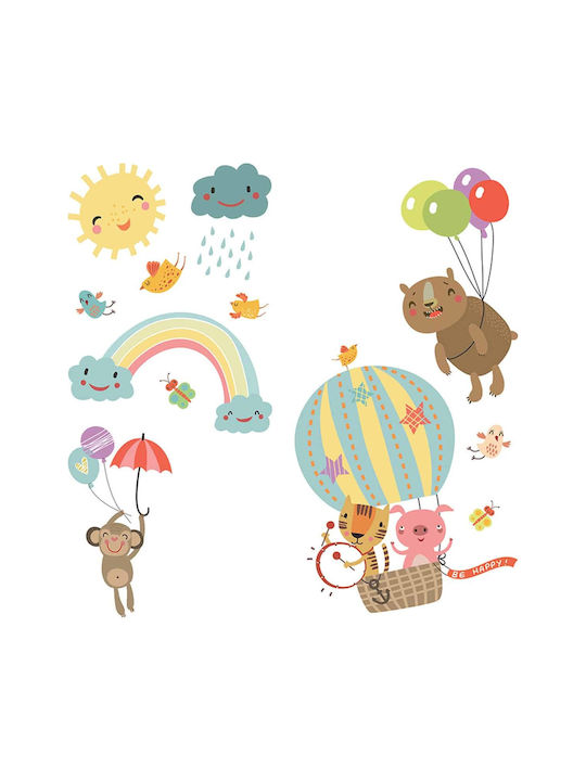 Ango Kids Vinyl Window Sticker Rainbow Animals L 12pcs