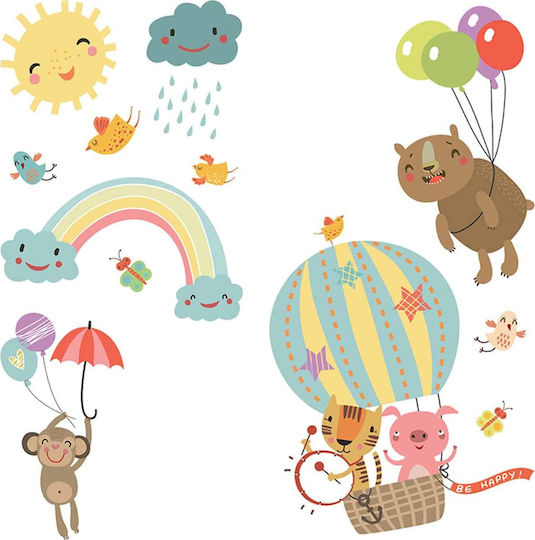 Ango Kids Vinyl Window Sticker Rainbow Animals L 12pcs
