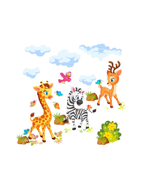 Abțibilduri de perete colorate cu animale pentru camera copiilor 60x120