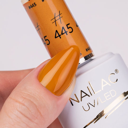 NaiLac Βερνίκι Νυχιών Μακράς Διαρκείας Quick Dry Πορτοκαλί #445 7ml