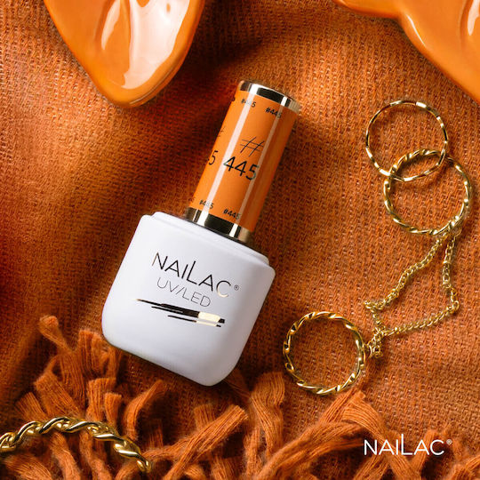 NaiLac Βερνίκι Νυχιών Μακράς Διαρκείας Quick Dry Πορτοκαλί #445 7ml