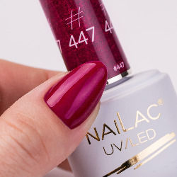 NaiLac Metallisches Nagellack Lang anhaltend Schnelltrocknend Rotes #447 7ml