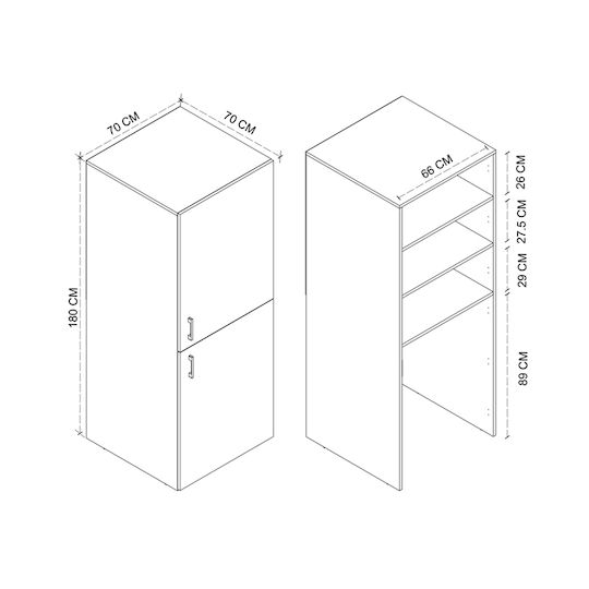 Megapap Bathroom Laundry Cabinet 70x70x180cm Oak