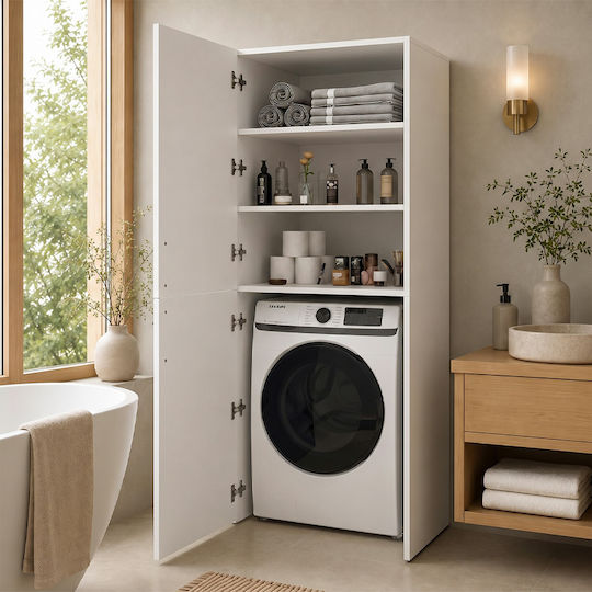 Megapap Badezimmerschrank Wäscherei 70x70x180cm Weiß