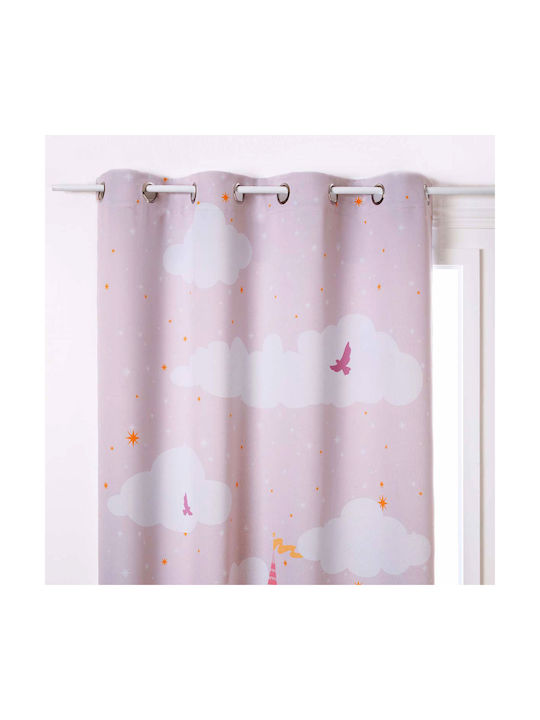 Atmosphera Kids Grommet Top Blackout Curtain Pink 195916 135x260cm