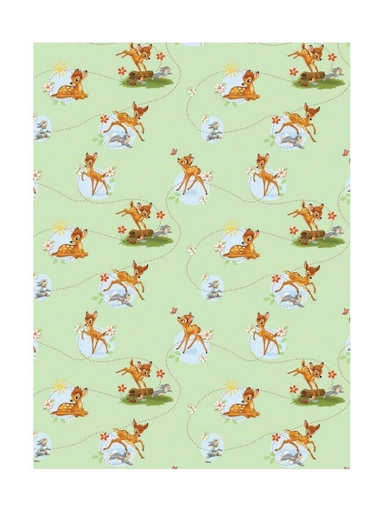 Disney Детска завеса Bambi 43 Green с презрамки Зелен 140x290cm