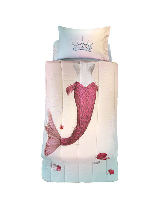 Saint Clair Kids Quilt Set Single with Pillowcase Mermaid Pink 160x230cm