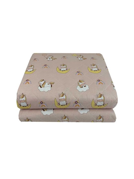 Astron Italy Παιδικό Κουβερλί Μονό Unicorn Balloon Pink 160x250εκ.