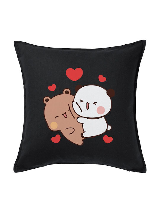 Bubu & Dudu Couch Pillow Black 100% Cotton Contains Filling 50x50cm