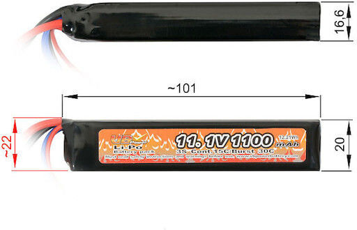 Vb Power Li-Po Battery 11.1V 1100mAh 3S for RC Vehicle