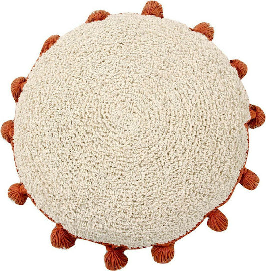 Lorena Canals Rotund Pernă decorativă pentru copii Circle Alb Terracota Roșu D50buc