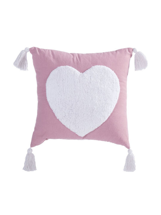 Nef-Nef Homeware Παιδικό Διακοσμητικό Μαξιλάρι Hugging Heart Ροζ 35x35εκ.