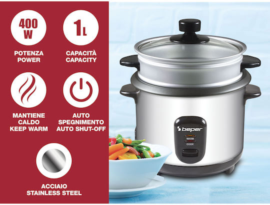 Beper Rice Cooker 400W με Χωρητικότητα 1lt