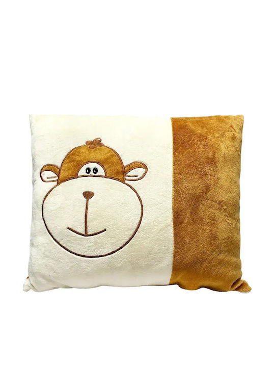 Decorative Children's Pillow Chippo 1369-45-a 1-123 Monkey Two-tone Extra Soft 45 X 40 Cm Beige Brown
