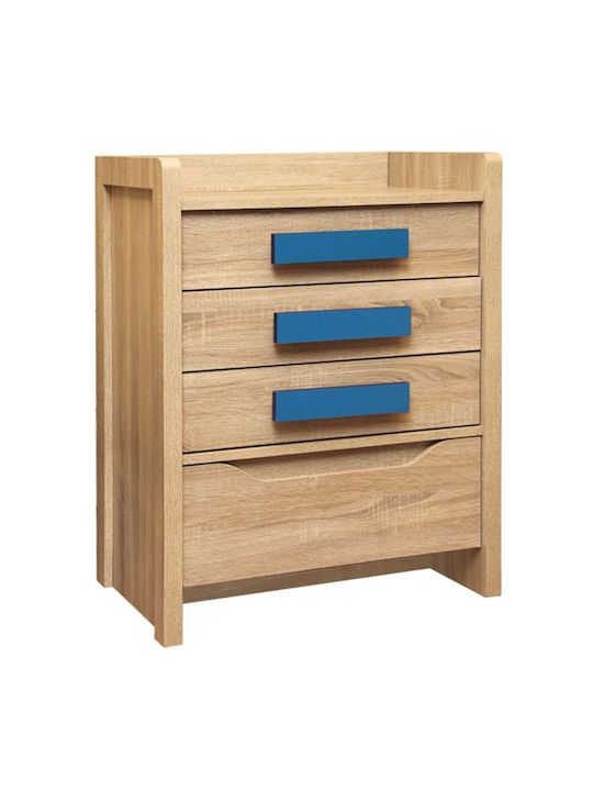 Kids Chest of Drawers Light Blue with 4 Drawers 63x40x80cm