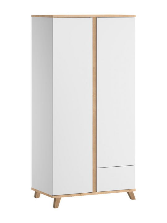 Cappuccino Двойна Врата Гардероб Бял 105x55x196см