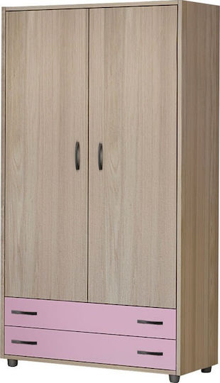 No 3 Dulap Cu Ușă Dublă Cu 2 Sertare Latte-Lila 90x50x180cm